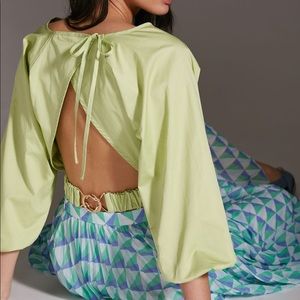 Anthropologie backless green top so cute for spring and summer!Never worn no tag